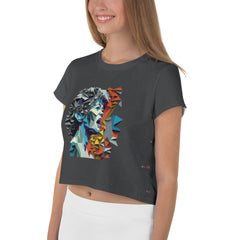 Rock & Roll Rebel All-Over Print Crop T-Shirts