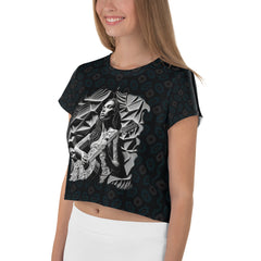 Visionary Vibes All-Over Print Crop T-Shirts