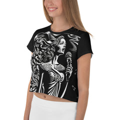 Vocal Vibrations All-Over Print Crop T-Shirts