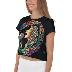 Rhythmic Reverberations All-Over Print Crop T-Shirts