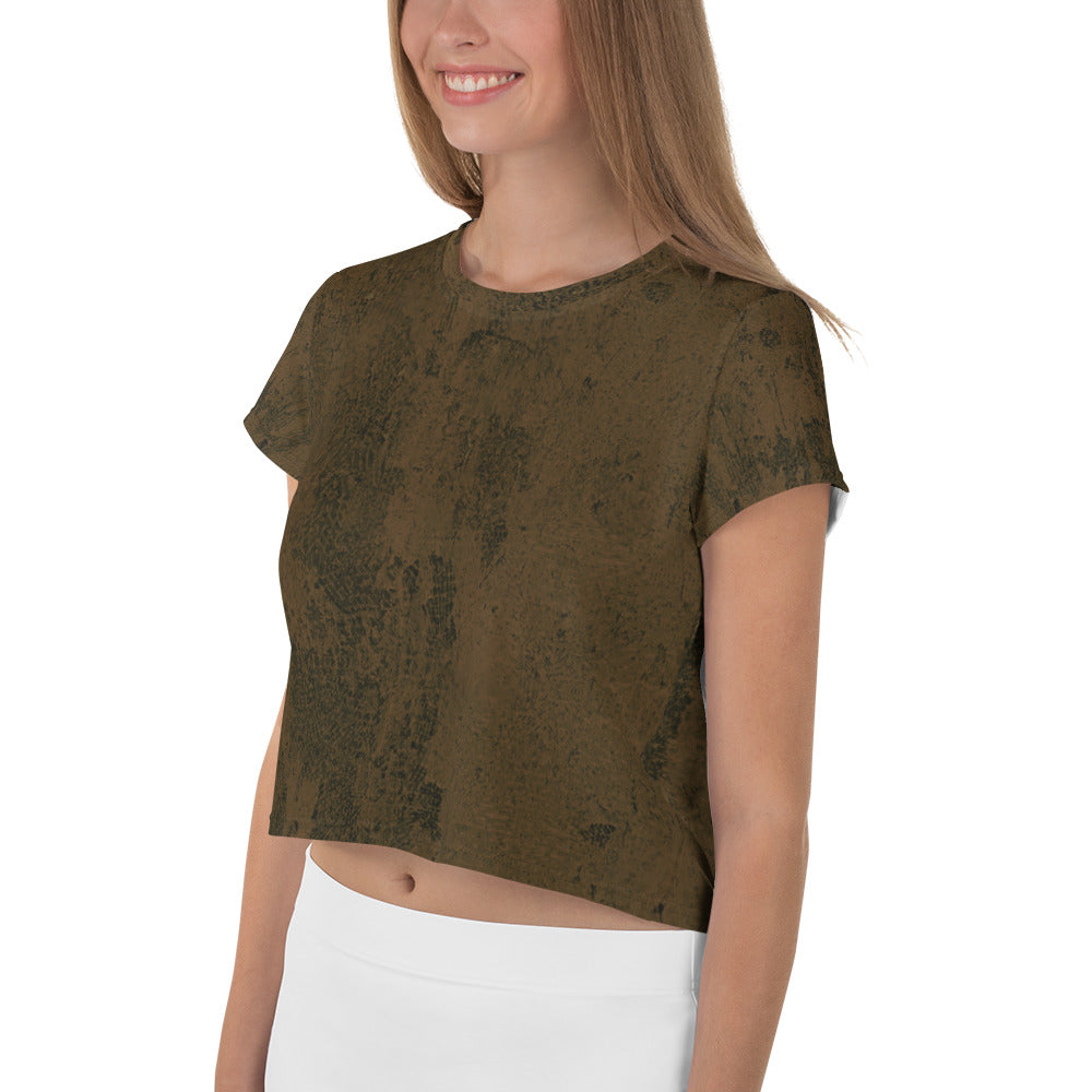 Chainmail Armor All-Over Print Crop Top