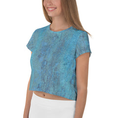 Liquid Mercury All-Over Print Crop Top