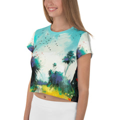 Mountain Majesty Landscape Crop T-Shirt