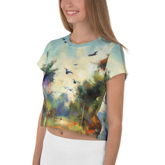 Enchanted Forest Landscape Crop T-Shirt