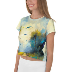 Lakeside Serenity Landscape Crop T-Shirt