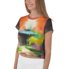 Majestic Mountain Peaks Women's Crop Tee