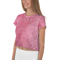 Silk Whisper Texture Crop T-Shirt