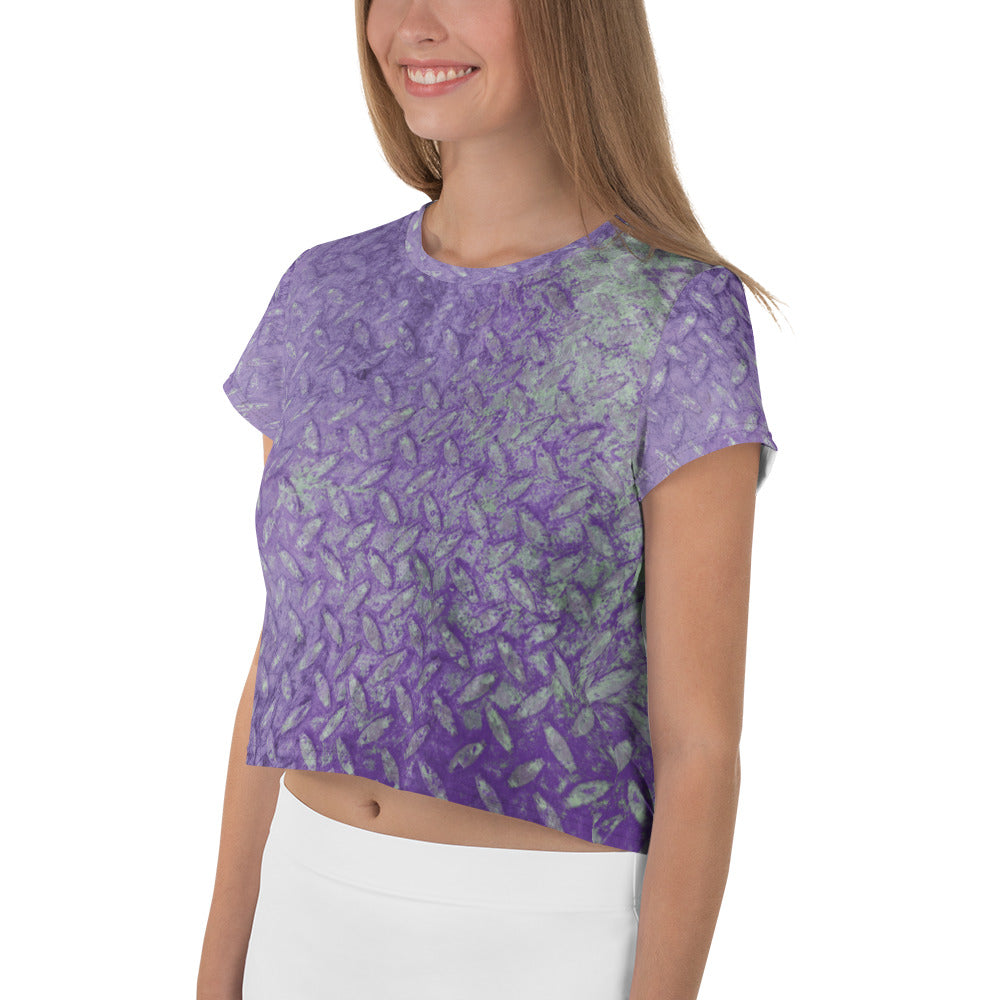 Satin Serenity Texture Crop T-Shirt