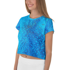 Lattice Luxe Texture Crop T-Shirt