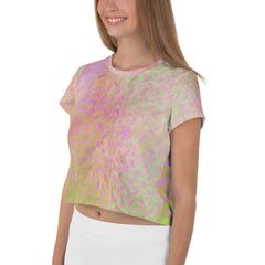 Brocade Elegance Texture Crop T-Shirt