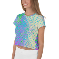 Basket Weave Texture Crop T-Shirt