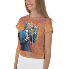 Cat's Whisker Wonderland All-Over Print Crop T-Shirt