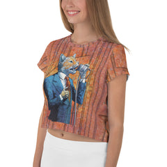 Catwalk Couture All-Over Print Crop T-Shirt