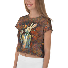 Rabbit's Wonderland All-Over Print Crop T-Shirt