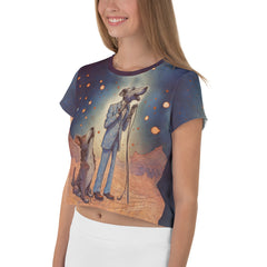 Doggy Dreamland All-Over Print Crop T-Shirt