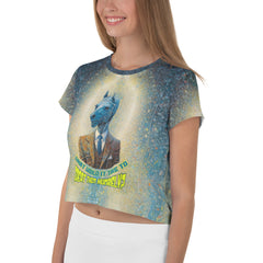 Majestic Goat Guardian Crop T-Shirt