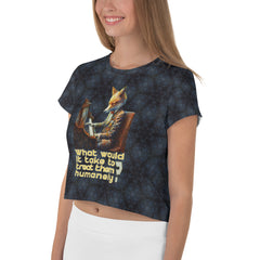 Enchanting Twilight Fox Crop T-Shirt