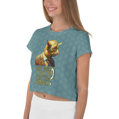 Galactic Piggy Adventures Crop T-Shirt