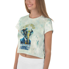 Majestic Elephant All-Over Print Crop T-Shirt