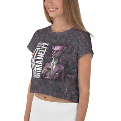 Stylish Squirrel Fashionista All-Over Print Crop T-Shirt