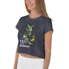 Whimsical Wolf Artist All-Over Print Crop T-Shirt