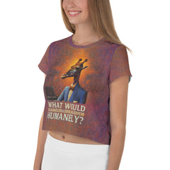 Mellow Moose Forest Wanderer All-Over Print Crop T-Shirt