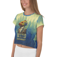 Whimsical Whale Dancer All-Over Print Crop T-Shirt