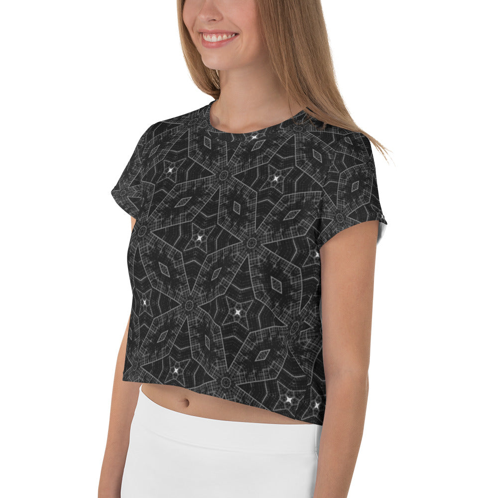 Geometric Glamour Crop T-Shirt