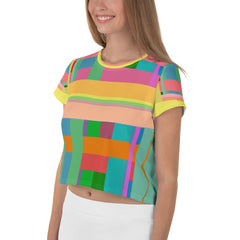 Express your style with the Prism Fusion Crop T-Shirt, showcasing an explosion of colors in a chic cropped design.