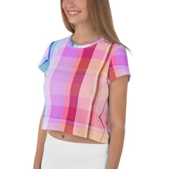 Dazzling Neon Burst design on a crop t-shirt, perfect for creating lively, attention-grabbing outfits.