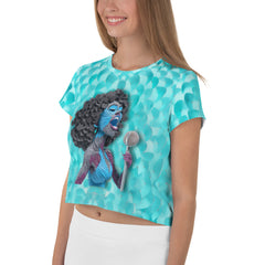 Stylish Punk Rock Rebel Crop Top in a casual setting