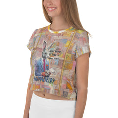 Back view of Women's Mystical Cat Crop Tee