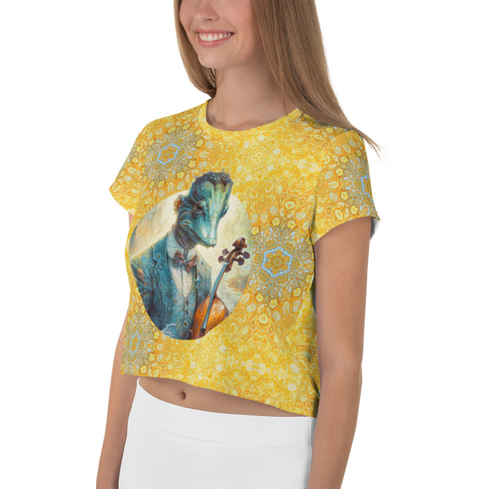 Back view of Dreamy Deer Women's Crop Tee.