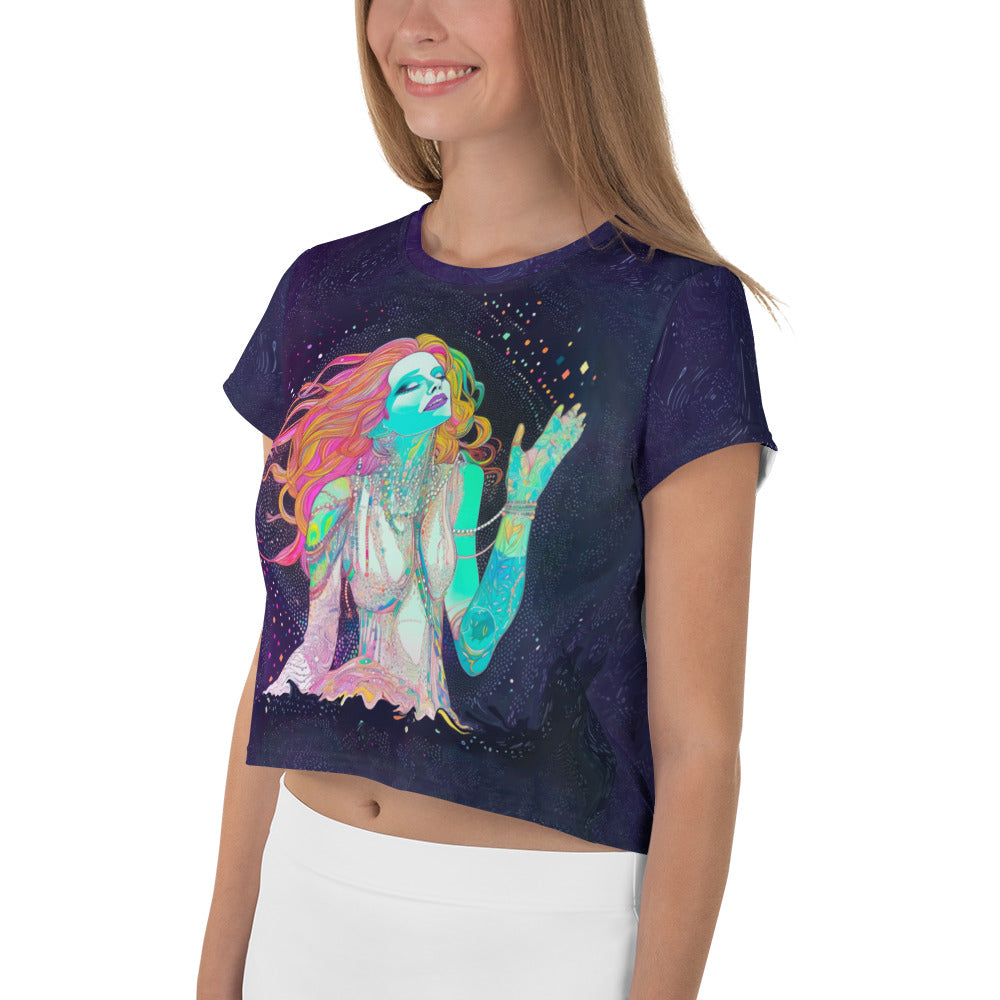 Daisy Dreams Crop Tee - Side Profile