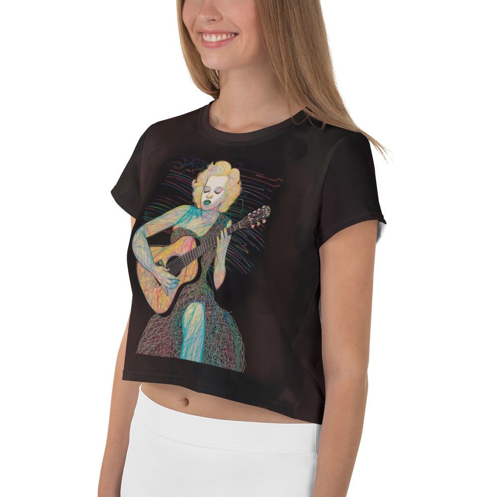 Zen Zinnias Crop Tee - Back Design