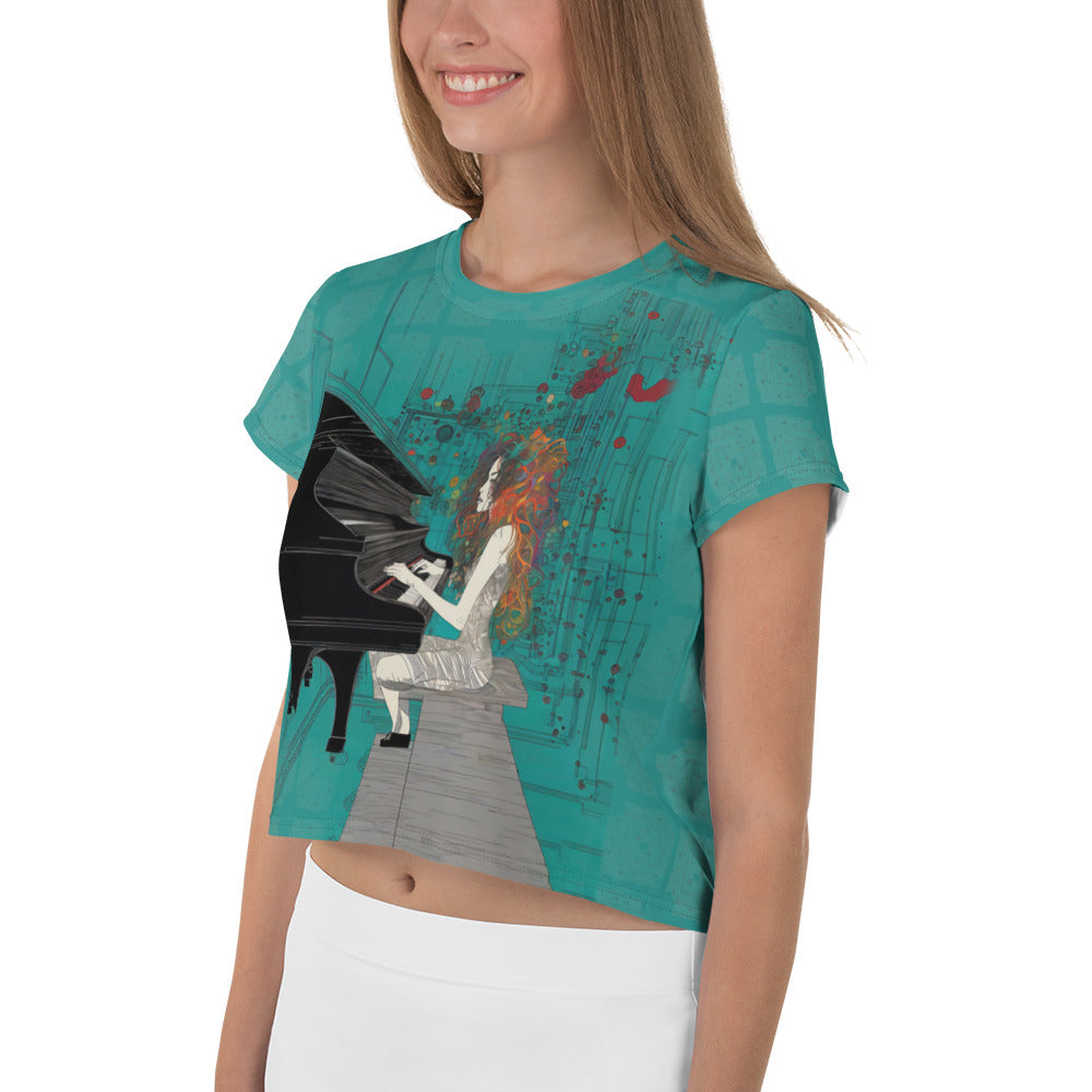 Petal Power Crop T-Shirt displayed on a mannequin