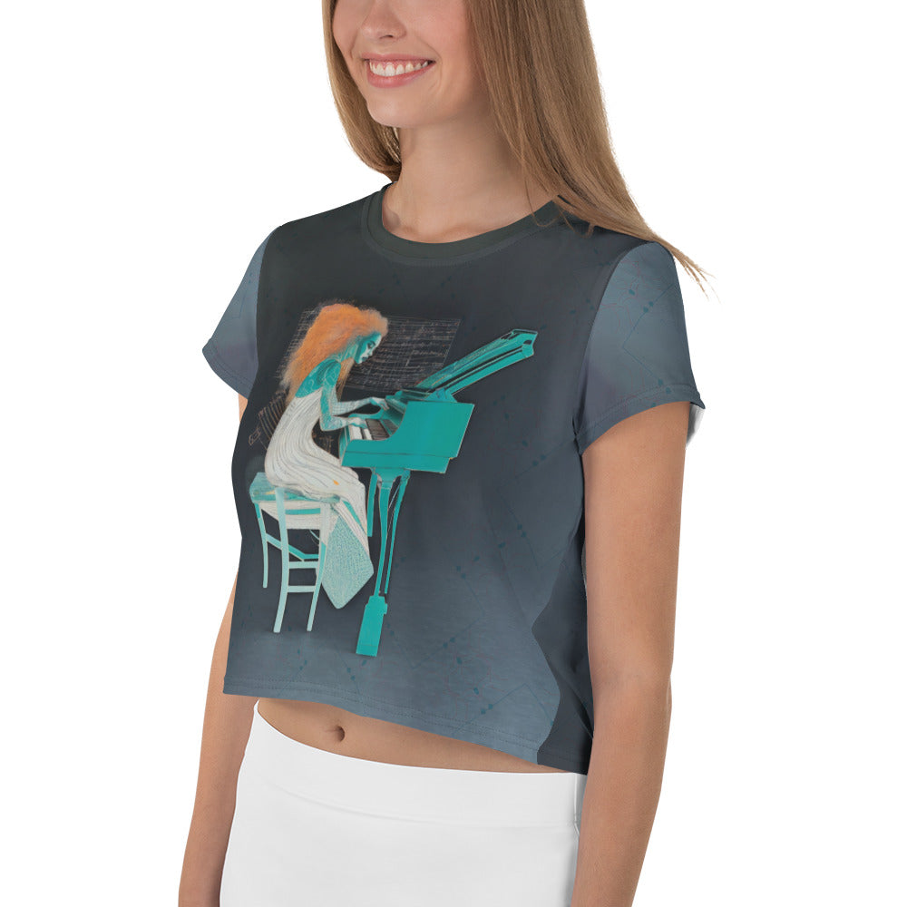 Front view of Lily Love Crop T-Shirt on a mannequin.
