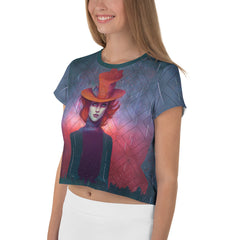 Close-up of Celestial Serenade Crop T-Shirt design