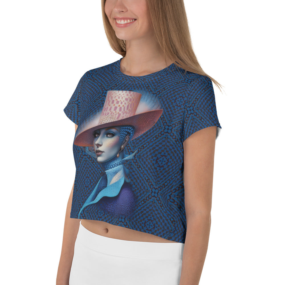 Electric Eden Crop T-shirt styled with jeans