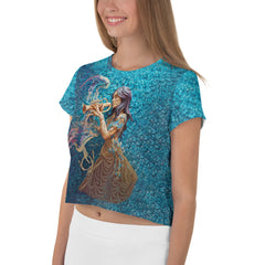 Casual Women's Sunset Silhouettes Crop Top.