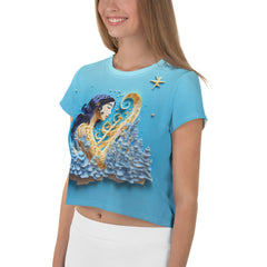 Chic Artistic Expression Crop Tee for Women.