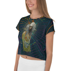 Celestial Chic Crop Tee styled with jeans