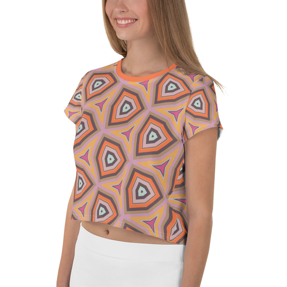 Stylish modern abstract pattern crop tee