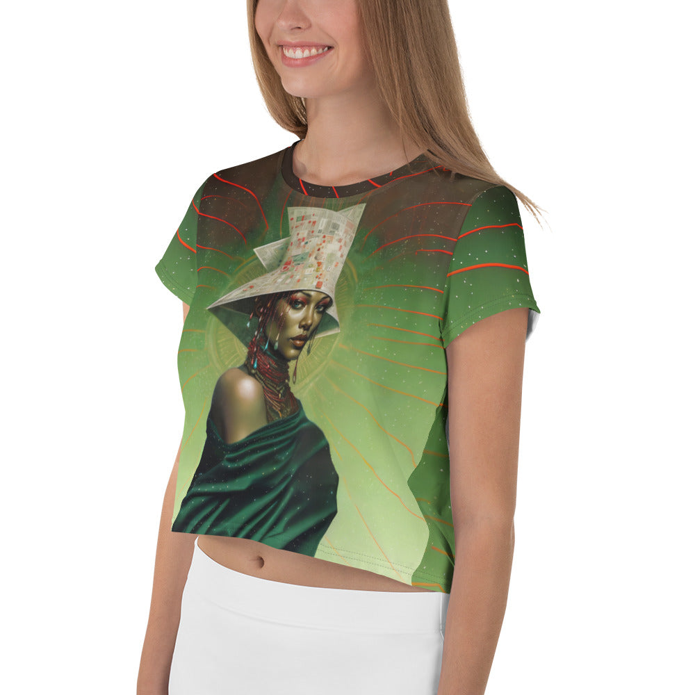 Urban style Crop Tee in outdoor setting