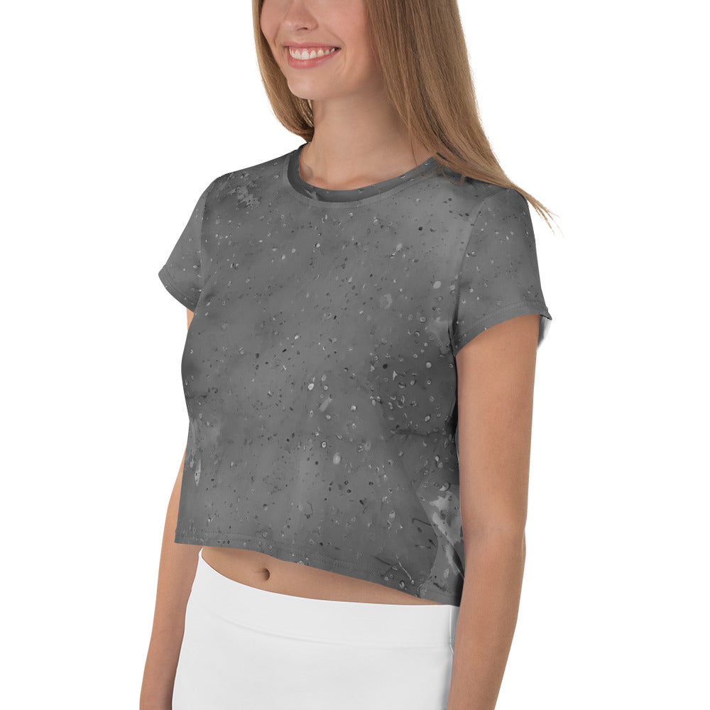 Elegant and colorful watercolor design women's crop tee.