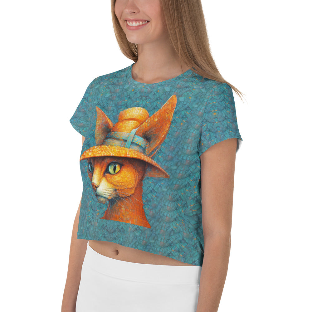 Cute Cat Paws pattern on crop tee