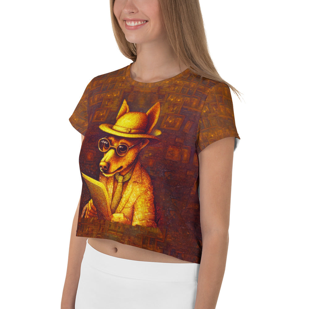 Stylish Dog Days Crop Tee laid flat on a neutral background.