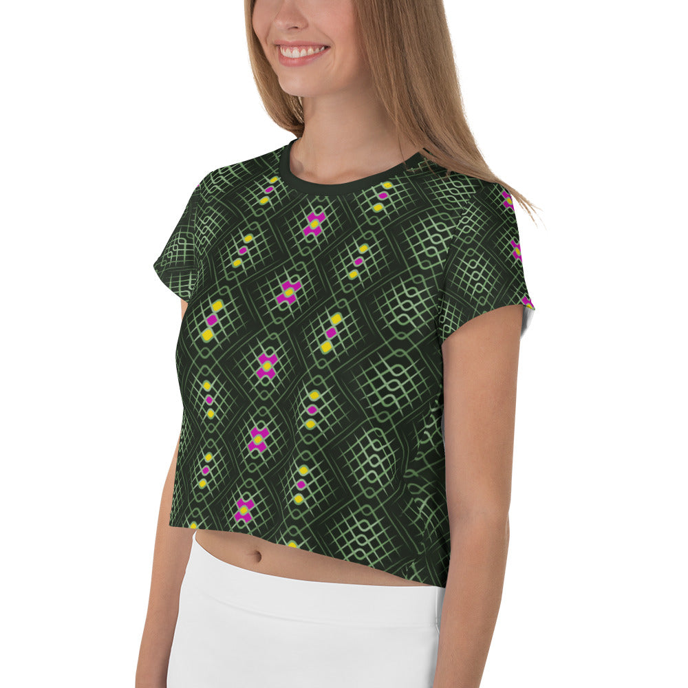 Floral Symphony crop t-shirt in vibrant colors