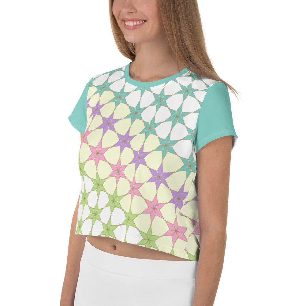 Abstract print detail on Crop Tee