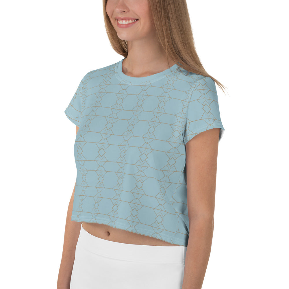 Stylish Oceanic Bliss crop tee for beach outings